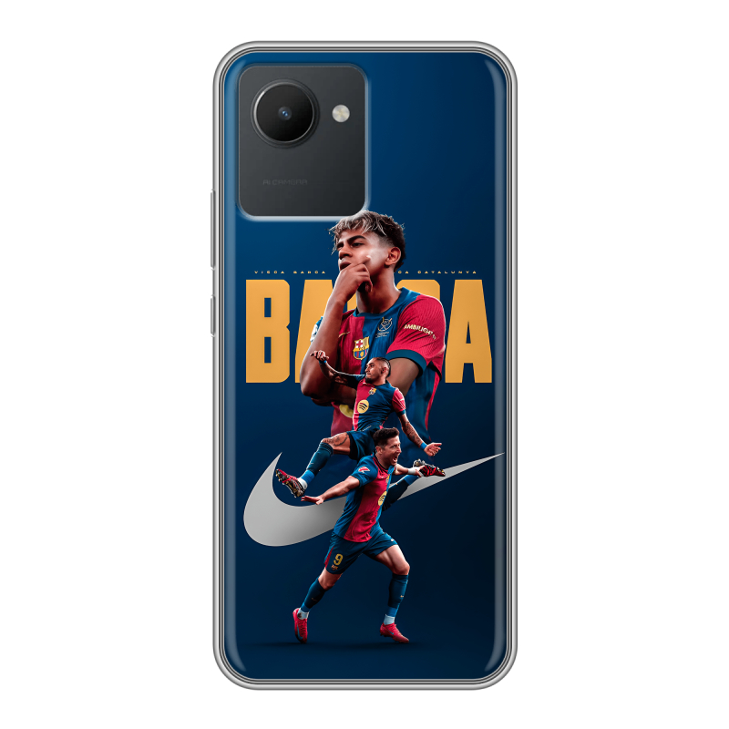 Силиконовый чехол на Realme C30 с принтом Барселона Barca Yamal Силиконовый чехол на Realme C30 с принтом Барселона Barca Yamal