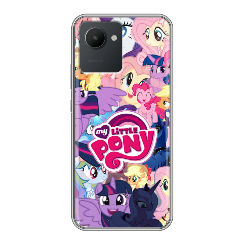Силиконовый противоударный чехол на Realme C30 с принтом My little pony Дружба чудо Силиконовый противоударный чехол на Realme C30 с принтом My little pony Дружба чудо