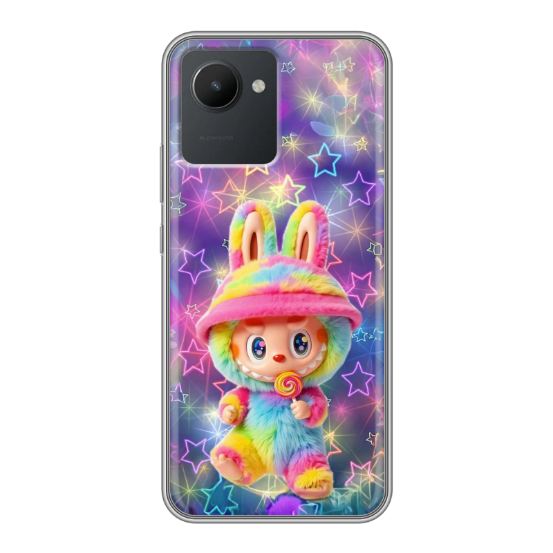 Силиконовый чехол на Realme C30 с принтом Labubu Лабубу Силиконовый чехол на Realme C30 с принтом Labubu Лабубу