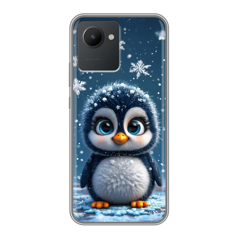 Силиконовый противоударный чехол на Realme C30 с принтом Новый год Силиконовый противоударный чехол на Realme C30 с принтом Новый год