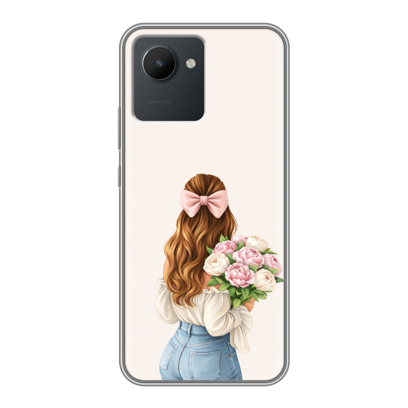 Силиконовый чехол на Realme C30 с принтом женский Силиконовый чехол на Realme C30 с принтом женский