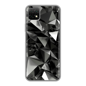 Силиконовый чехол на Wiko T3 с принтом Черные кристаллы Силиконовый чехол на Wiko T3 с принтом Черные кристаллы