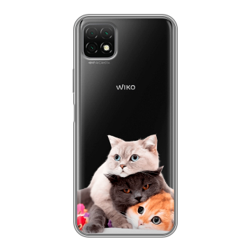 Силиконовый чехол на Wiko T3 с принтом Кошки Силиконовый чехол на Wiko T3 с принтом Кошки