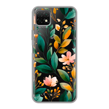Силиконовый чехол на Wiko T3 с принтом Цветы паттерн Силиконовый чехол на Wiko T3 с принтом Цветы паттерн