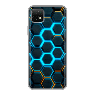 Силиконовый чехол на Wiko T3 с принтом Неоновые соты Силиконовый чехол на Wiko T3 с принтом Неоновые соты