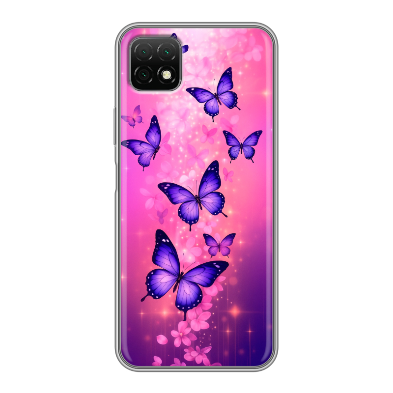 Силиконовый чехол на Wiko T3 с принтом Бабочки Силиконовый чехол на Wiko T3 с принтом Бабочки