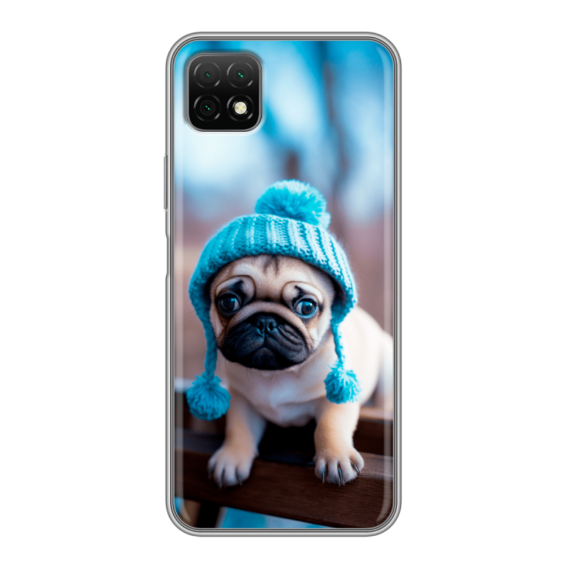 Силиконовый чехол на Wiko T3 с принтом Мопс в шапке Силиконовый чехол на Wiko T3 с принтом Мопс в шапке