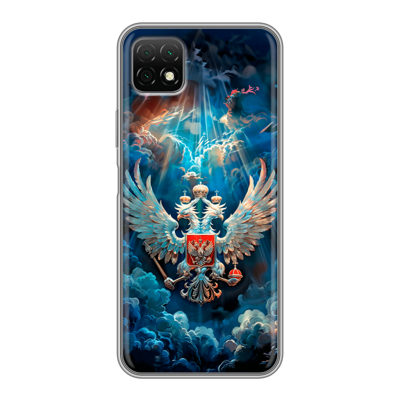 Силиконовый чехол на Wiko T3 с принтом Герб флаг России Силиконовый чехол на Wiko T3 с принтом Герб флаг России