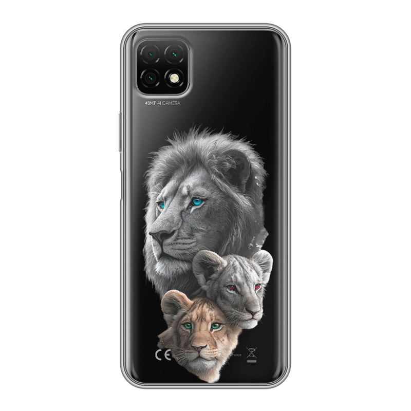 Силиконовый чехол на Wiko T3 с принтом Львы Силиконовый чехол на Wiko T3 с принтом Львы