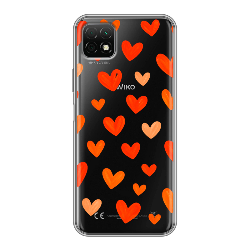 Силиконовый чехол на Wiko T3 с принтом Сердечки Силиконовый чехол на Wiko T3 с принтом Сердечки
