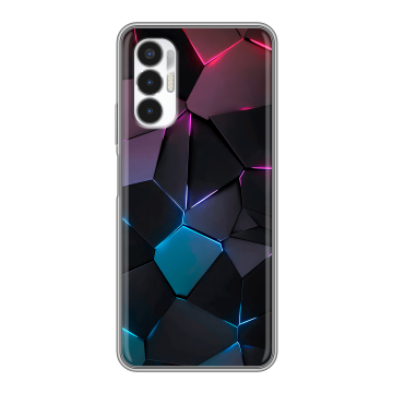 Силиконовый чехол на Tecno Pova 3 с принтом Геометрия неона Силиконовый чехол на Tecno Pova 3 с принтом Геометрия неона