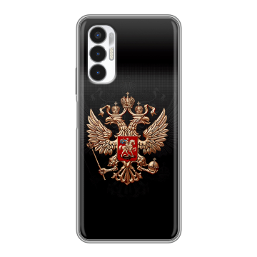 Силиконовый чехол на Tecno Pova 3 с принтом Герб России Силиконовый чехол на Tecno Pova 3 с принтом Герб России
