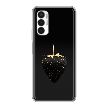 Силиконовый чехол на Tecno Pova 3 с принтом Черная клубника Силиконовый чехол на Tecno Pova 3 с принтом Черная клубника