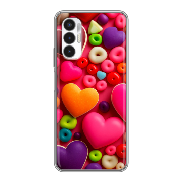 Силиконовый чехол на Tecno Pova 3 с принтом Сердечки Силиконовый чехол на Tecno Pova 3 с принтом Сердечки