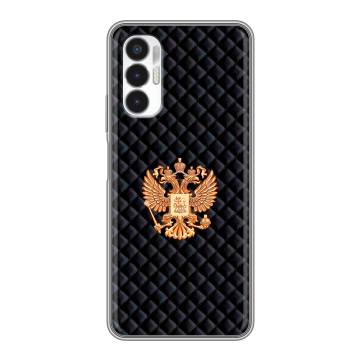 Силиконовый чехол на Tecno Pova 3 с принтом Герб России принт Силиконовый чехол на Tecno Pova 3 с принтом Герб России принт