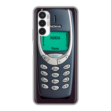 Силиконовый чехол на Tecno Pova 3 с принтом Старый телефон Силиконовый чехол на Tecno Pova 3 с принтом Старый телефон