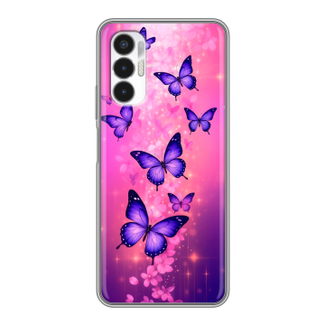 Силиконовый чехол на Tecno Pova 3 с принтом Бабочки Силиконовый чехол на Tecno Pova 3 с принтом Бабочки