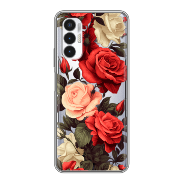 Силиконовый чехол на Tecno Pova 3 с принтом Розы Силиконовый чехол на Tecno Pova 3 с принтом Розы