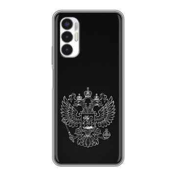 Силиконовый чехол на Tecno Pova 3 с принтом Герб России Силиконовый чехол на Tecno Pova 3 с принтом Герб России