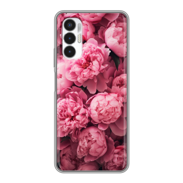 Силиконовый чехол на Tecno Pova 3 с принтом цветы пионы