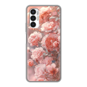 Силиконовый чехол на Tecno Pova 3 с принтом Розовые розы