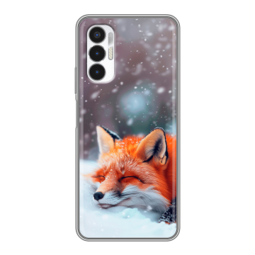 Силиконовый чехол на Tecno Pova 3 с принтом лиса