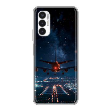 Силиконовый чехол на Tecno Pova 3 с принтом самолет