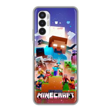 Силиконовый чехол на Tecno Pova 3 с принтом Майнкрафт Minecraft Силиконовый чехол на Tecno Pova 3 с принтом Майнкрафт Minecraft