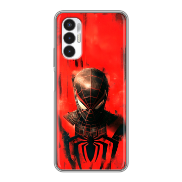 Силиконовый чехол на Tecno Pova 3 с принтом человек паук spiderman Силиконовый чехол на Tecno Pova 3 с принтом человек паук spiderman