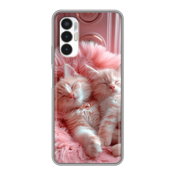 Силиконовый чехол на Tecno Pova 3 с принтом котята котики Силиконовый чехол на Tecno Pova 3 с принтом котята котики
