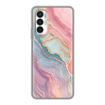 Силиконовый чехол на Tecno Pova 3 с принтом розовый мрамор Силиконовый чехол на Tecno Pova 3 с принтом розовый мрамор