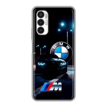 Силиконовый чехол на Tecno Pova 3 с принтом БМВ BMW Силиконовый чехол на Tecno Pova 3 с принтом БМВ BMW