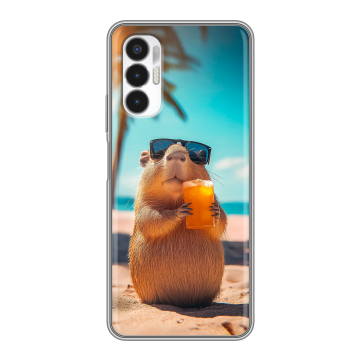 Силиконовый чехол на Tecno Pova 3 с принтом Капибара Силиконовый чехол на Tecno Pova 3 с принтом Капибара