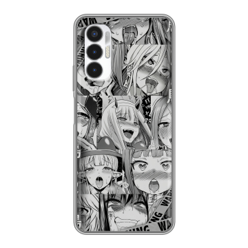 Силиконовый чехол на Tecno Pova 3 с принтом Ahegao Ахегао Аниме Силиконовый чехол на Tecno Pova 3 с принтом Ahegao Ахегао Аниме