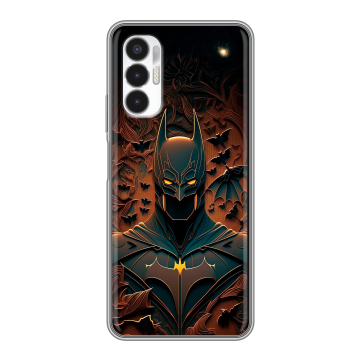 Силиконовый чехол на Tecno Pova 3 с принтом Batman Бэтмен Силиконовый чехол на Tecno Pova 3 с принтом Batman Бэтмен