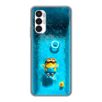 Силиконовый чехол на Tecno Pova 3 с принтом Миньоны Силиконовый чехол на Tecno Pova 3 с принтом Миньоны