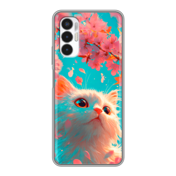 Силиконовый чехол на Tecno Pova 3 с принтом Красивый кот Силиконовый чехол на Tecno Pova 3 с принтом Красивый кот