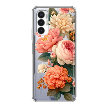 Силиконовый чехол на Tecno Pova 3 с принтом цветы Силиконовый чехол на Tecno Pova 3 с принтом цветы