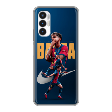 Силиконовый чехол на Tecno Pova 3 с принтом Барселона Barca Yamal Силиконовый чехол на Tecno Pova 3 с принтом Барселона Barca Yamal