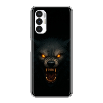 Силиконовый чехол на Tecno Pova 3 с принтом Волк Силиконовый чехол на Tecno Pova 3 с принтом Волк