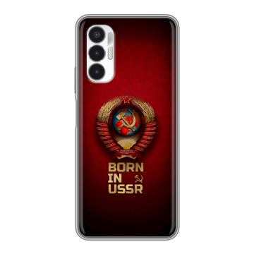 Силиконовый чехол на Tecno Pova 3 с принтом Флаг Герб СССР Силиконовый чехол на Tecno Pova 3 с принтом Флаг Герб СССР
