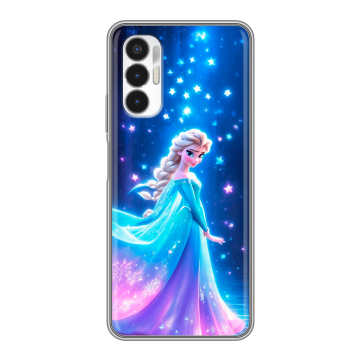 Силиконовый чехол на Tecno Pova 3 с принтом Холодное сердце Frozen Силиконовый чехол на Tecno Pova 3 с принтом Холодное сердце Frozen