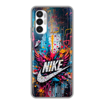 Силиконовый чехол на Tecno Pova 3 с принтом Nike Найк Силиконовый чехол на Tecno Pova 3 с принтом Nike Найк