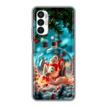 Силиконовый чехол на Tecno Pova 3 с принтом Новый год Силиконовый чехол на Tecno Pova 3 с принтом Новый год