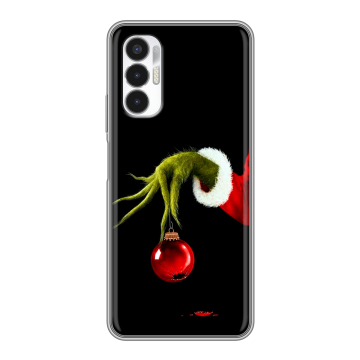 Силиконовый чехол на Tecno Pova 3 с принтом Новый год Гринч Силиконовый чехол на Tecno Pova 3 с принтом Новый год Гринч