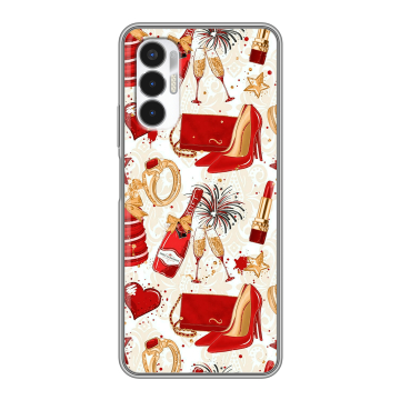 Силиконовый чехол на Tecno Pova 3 с принтом Новый год Силиконовый чехол на Tecno Pova 3 с принтом Новый год