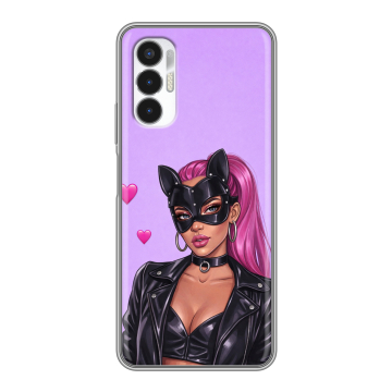 Силиконовый чехол на Tecno Pova 3 с принтом женский Силиконовый чехол на Tecno Pova 3 с принтом женский