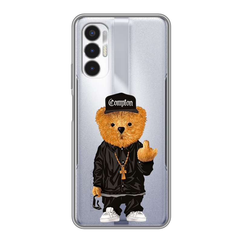 Силиконовый чехол на Tecno Pova 3 с принтом Мишка Силиконовый чехол на Tecno Pova 3 с принтом Мишка
