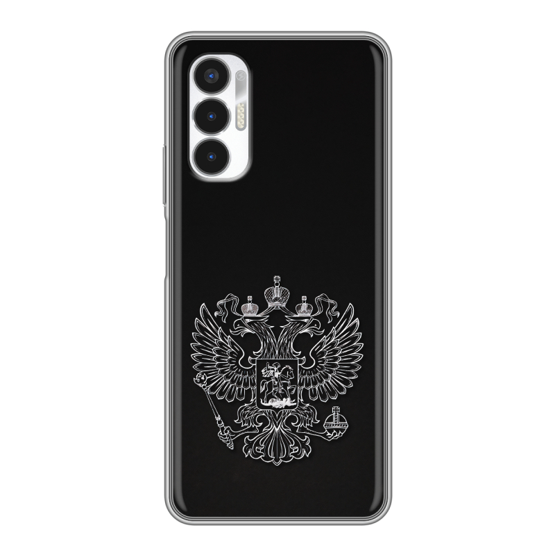Силиконовый противоударный чехол на Tecno Pova 3 с принтом Герб России Силиконовый противоударный чехол на Tecno Pova 3 с принтом Герб России