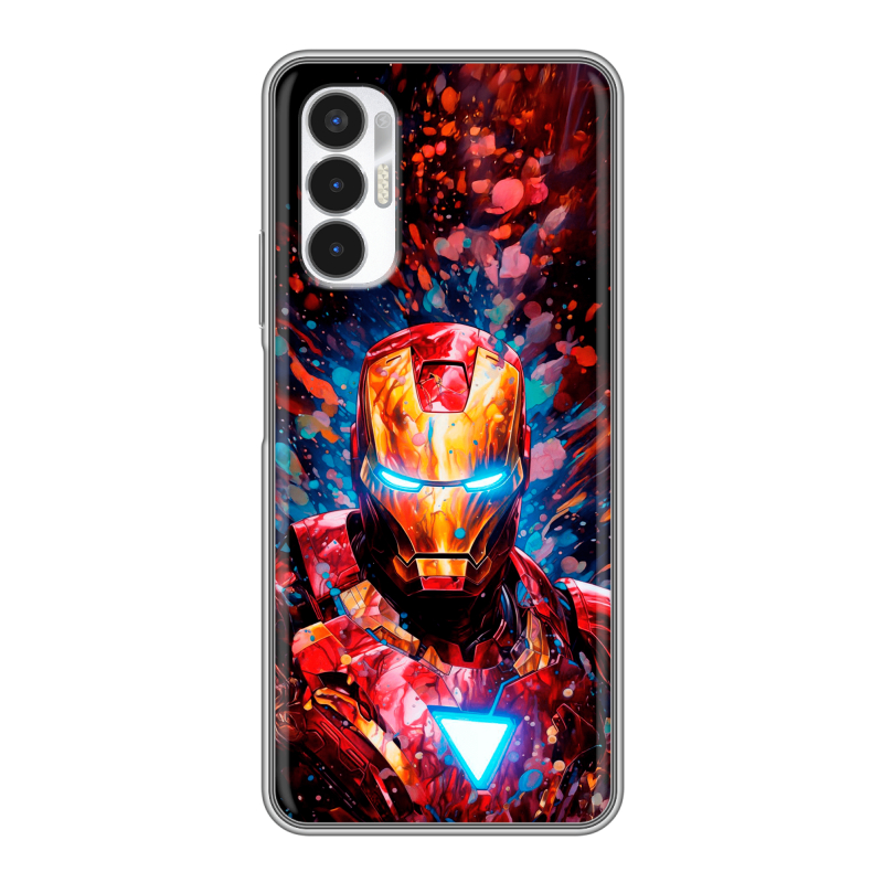 Силиконовый противоударный чехол на Tecno Pova 3 с принтом Железный человек Ironman Силиконовый противоударный чехол на Tecno Pova 3 с принтом Железный человек Ironman
